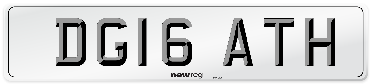 DG16 ATH Number Plate from New Reg